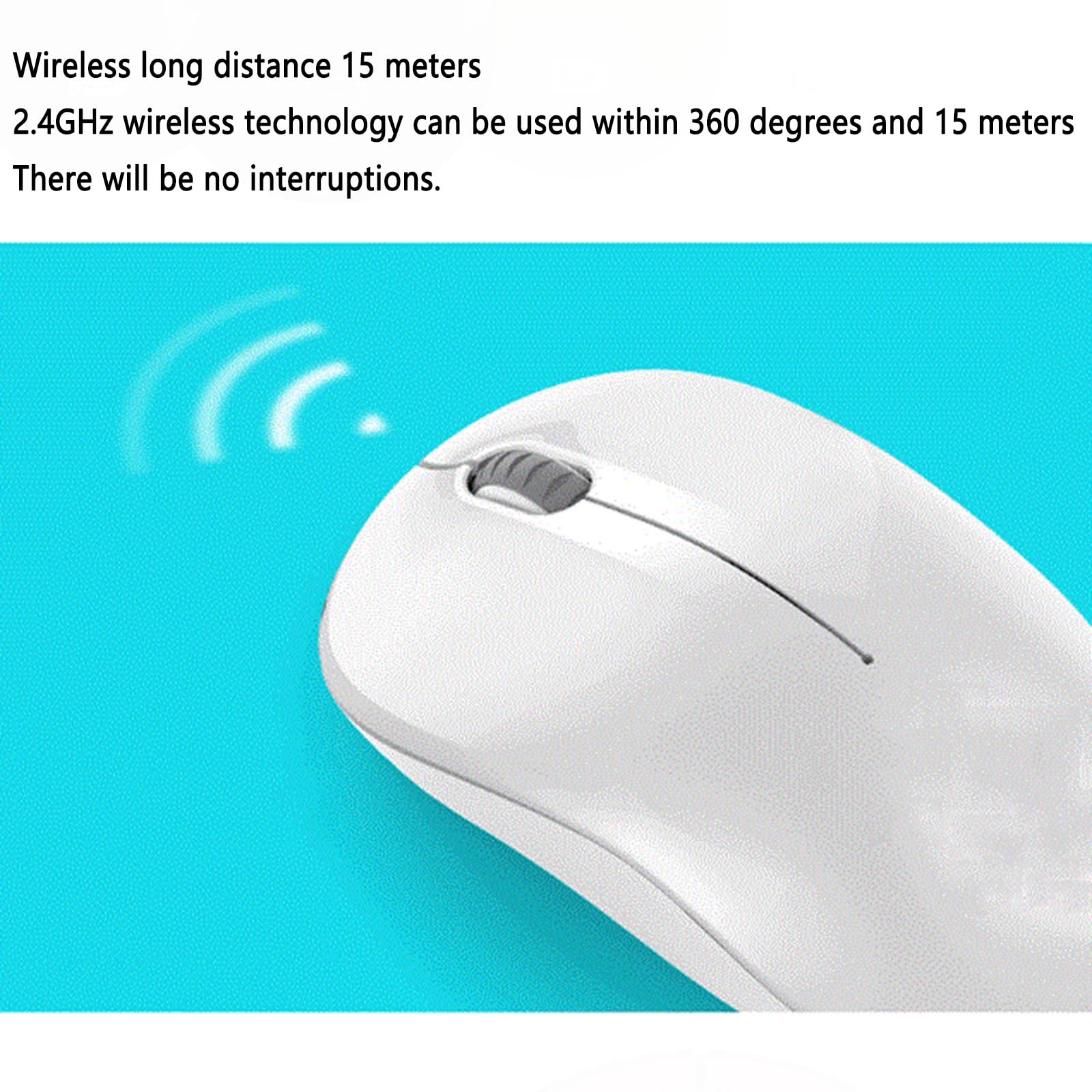 JUSHZ Souris sans Fil Ergonomique Gamer Gaming Photoélectrique 1600 DPI 2,4 GHz Brancher Et Utiliser (100x60mm,White)