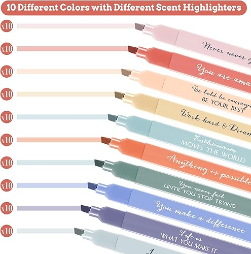 Miniatura 3 de 100 piezas de regalo de Navidad para la escuela dominical, resaltadores estéticos inspiradores en colores pastel para profesores, estudiantes,