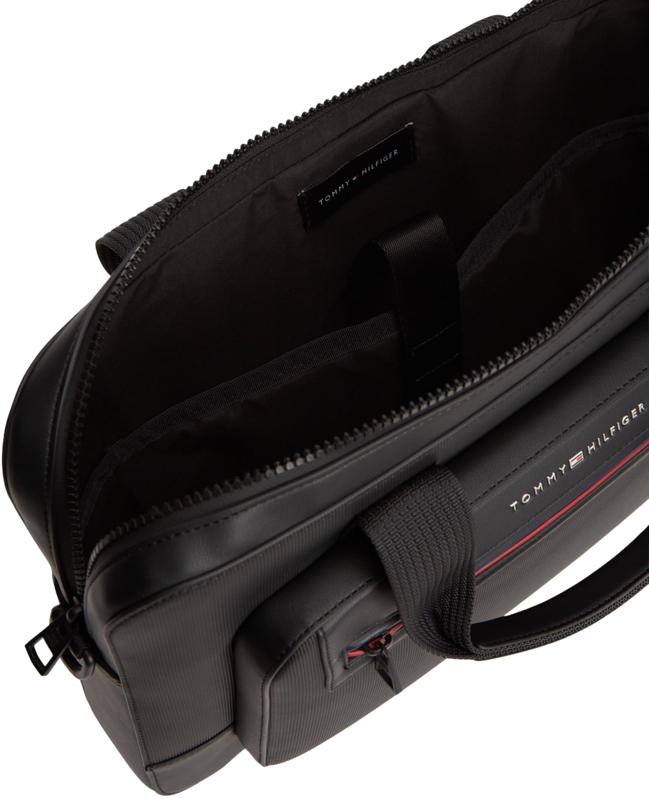 Tommy Hilfiger Sac d'ordinateur Th Foundation AM0AM14158 pour homme, noir (noir), taille unique