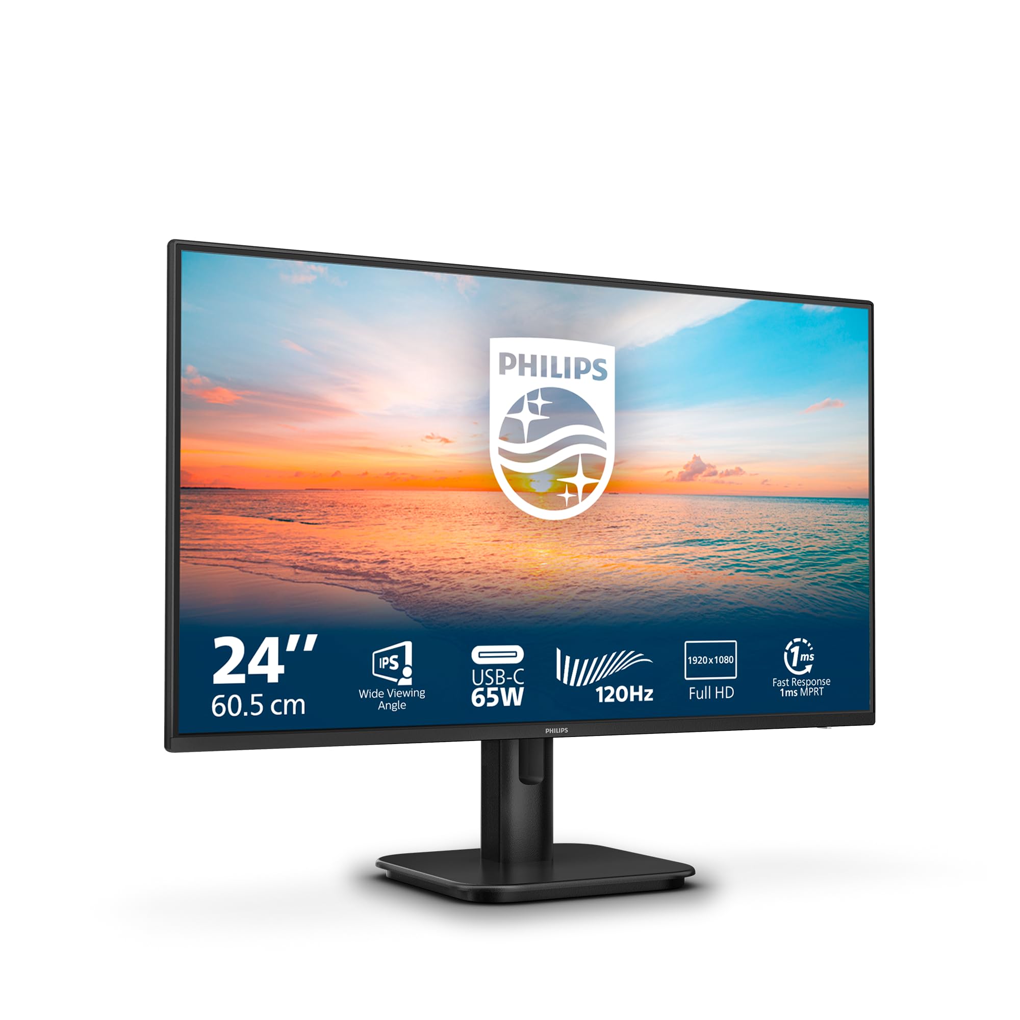 Philips Philips 24E1N1300A - 24 Inch FHD Monitor, 100Hz, IPs, 1ms, USB-C power delivery, Speakers, Flicker Free, LowBlue mode (1920 x 1080, 250 cd/m², HDMI 1.4 / USB-C)