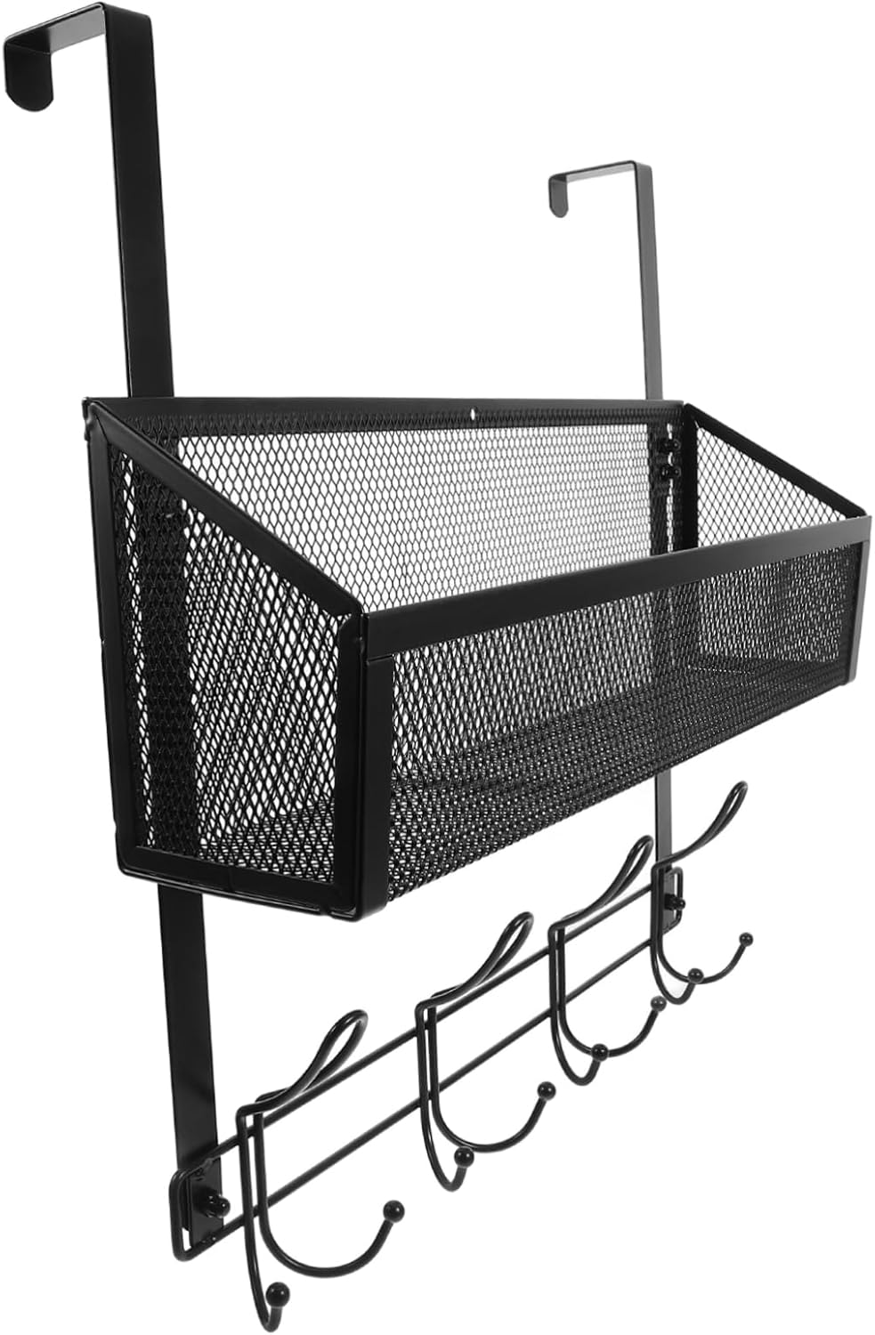 KICHOUSE Over The Door Basket Organizer Storage for Bathroom Bedroom and Kitchen Elegant Design with Hooks for Efficient Space Optimization Versatile