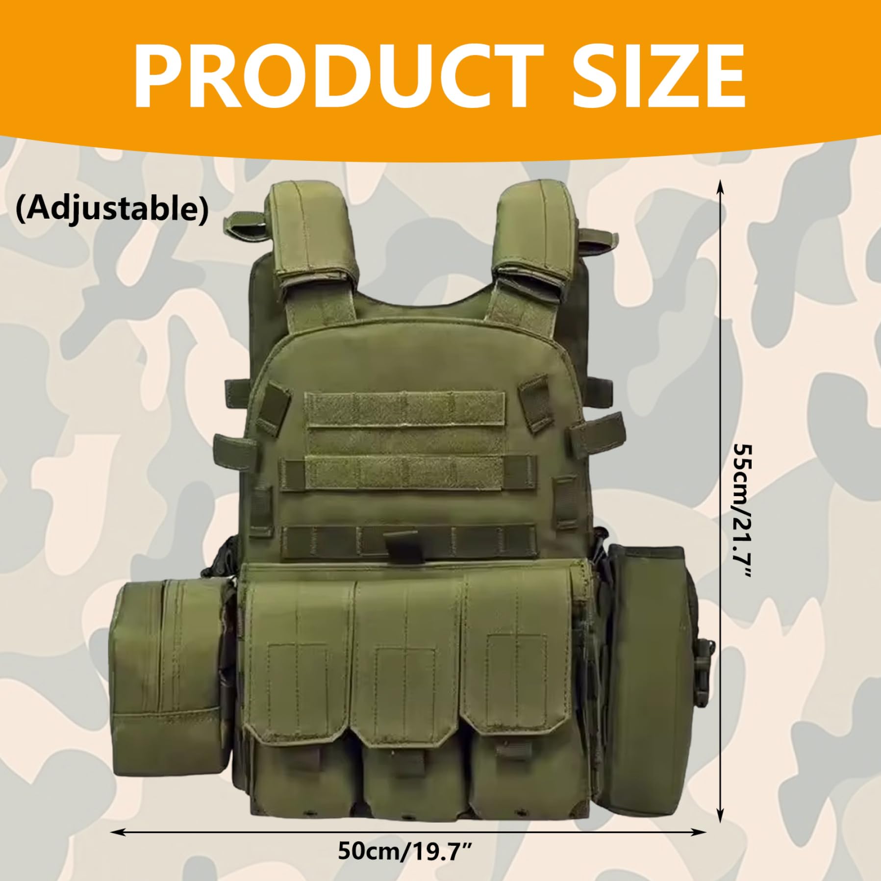 Airsoft-Weste, multifunktionaler Molle-Plattenträger, verstellbare, atmungsaktive Paintball-Weste für Outdoor, Feld und Sicherheitspersonal, Trainingsplattenträger Paintball
