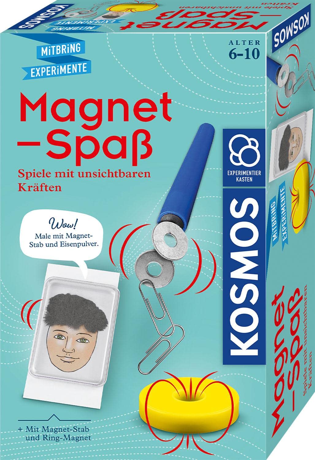 Kosmos 658137 Magnetic Fun, Discover Magnetism Playfully in Exciting Experiments, with Magnetic Rod and Ring Magnet, Experiment Set for Children from 6 to 10 Years, Gift