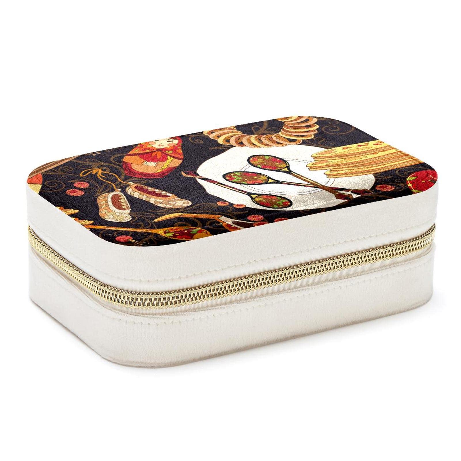 Boîte à bijoux de voyage Russia Cuisine cadeau de demoiselle d'honneur