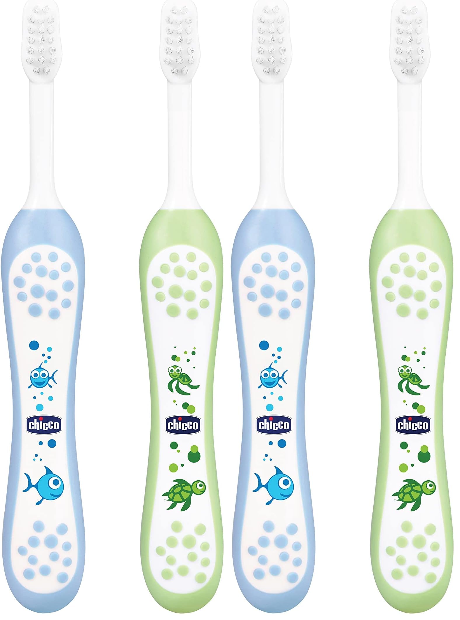 Chicco Baby Manual Toothbrush For Infants (6M-36M), Set Of 2|Extra Soft Tapered Bristles Ideal For Milk Teeth|Bpa Free (Blue, Green) (Pack of 2)-image-43