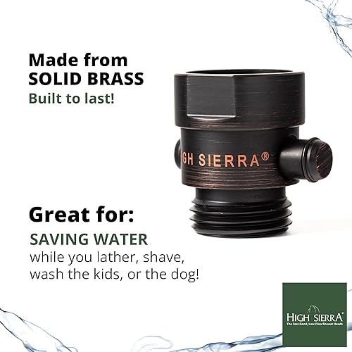 Miniatura 5 de Válvula de pausa y control de presión del cabezal de ducha - Metal sólido - Válvula de botón controla fácilmente el flujo de agua o lo apaga a solo