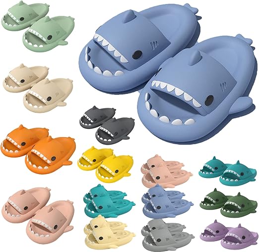 Sliders Women Slippers Cloudy Shark Slides, Super Soft Unisex Cloud