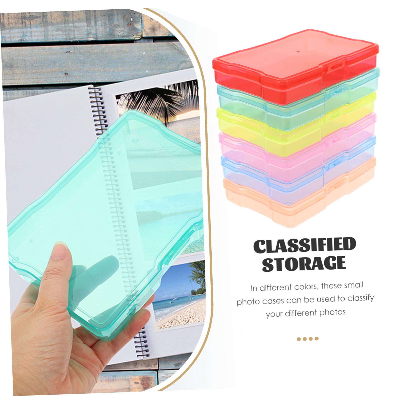 2 Ensembles Boîte de Rangement pour Photos Pratique, en Plastique