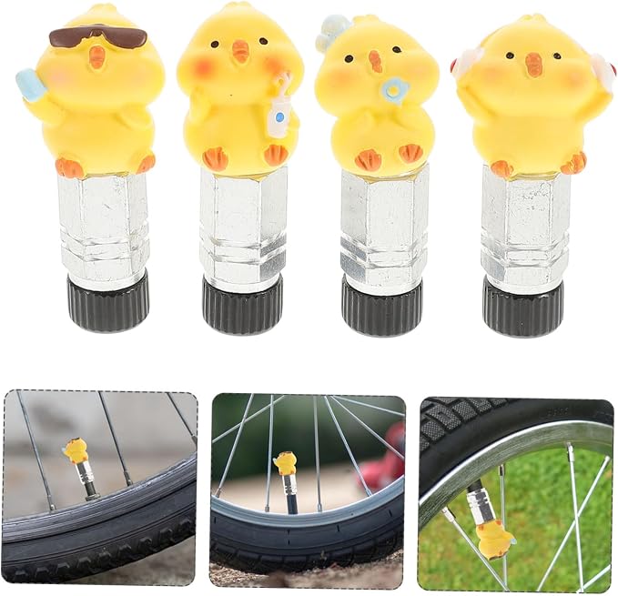 Tapas decorativas para válvulas de bicicleta 4 piezas miniatura 7