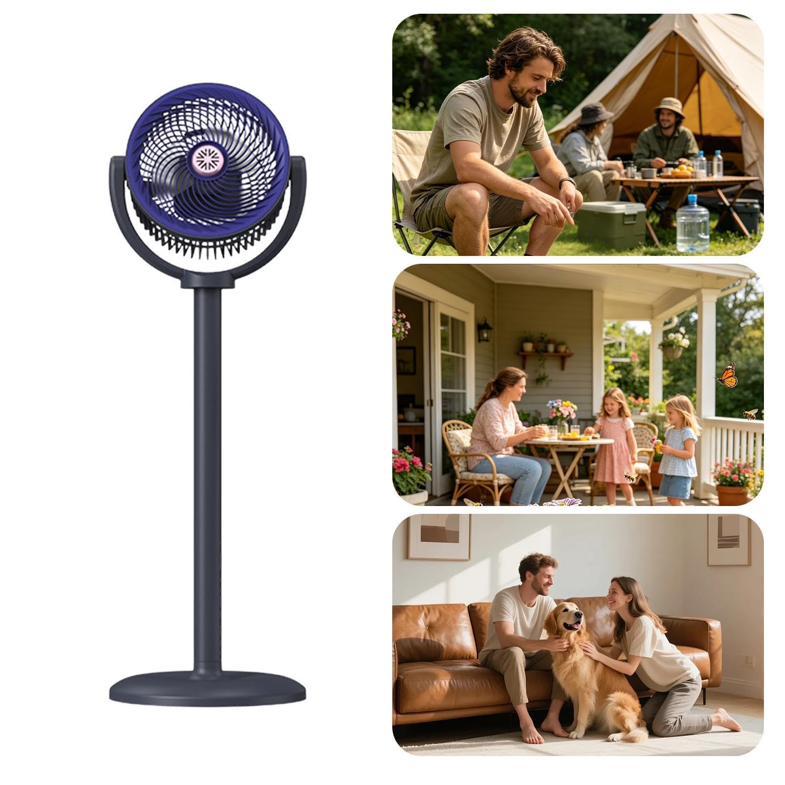 Ventilador Vertical Alimentado Con Energía Solar USB Recargable 5 | Ventilador de Pedestal Para Dormitorio Oficina Camping Jardín Balcón Patio