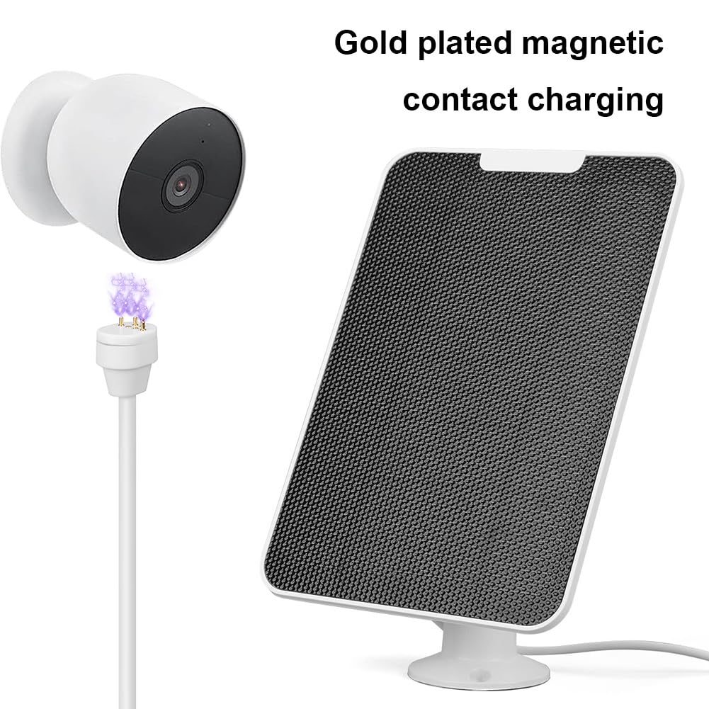 Panel słoneczny, Ładowarka słoneczna, panel słoneczny 10 W do montażu kamery, uchwyt ścienny IP65 ze wspornikiem i śrubokrętem obrotowy 360° do kamery Gogle Nest