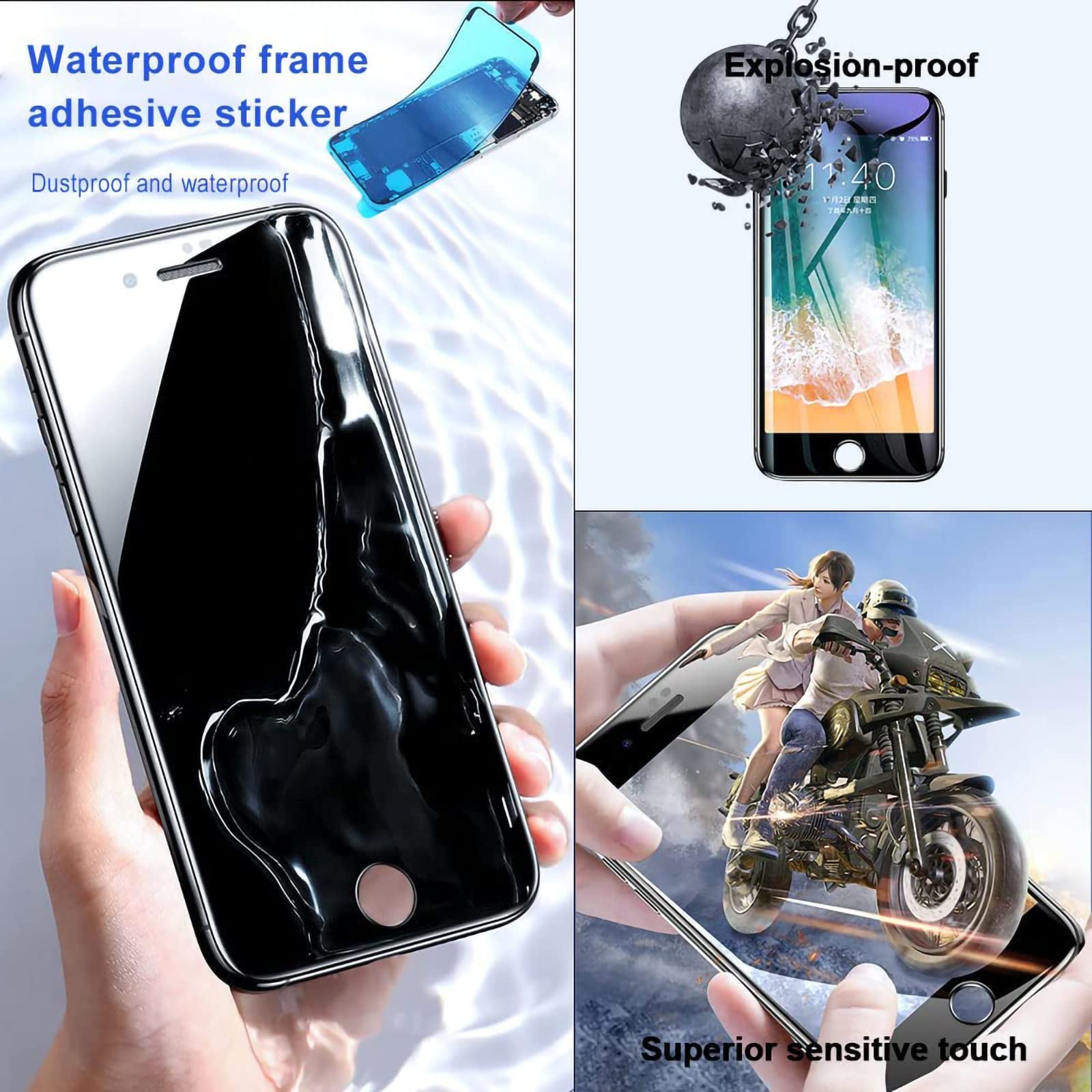 EFaith Ecran pour iPhone 8/SE 2020 de Rechange LCD 4,7" Full HD Écran Tactile Vitre Digitizer avec Outils de réparation + Film Protecteur d'écran, Modèles：A1863, A1905, A1906 (Noir.)