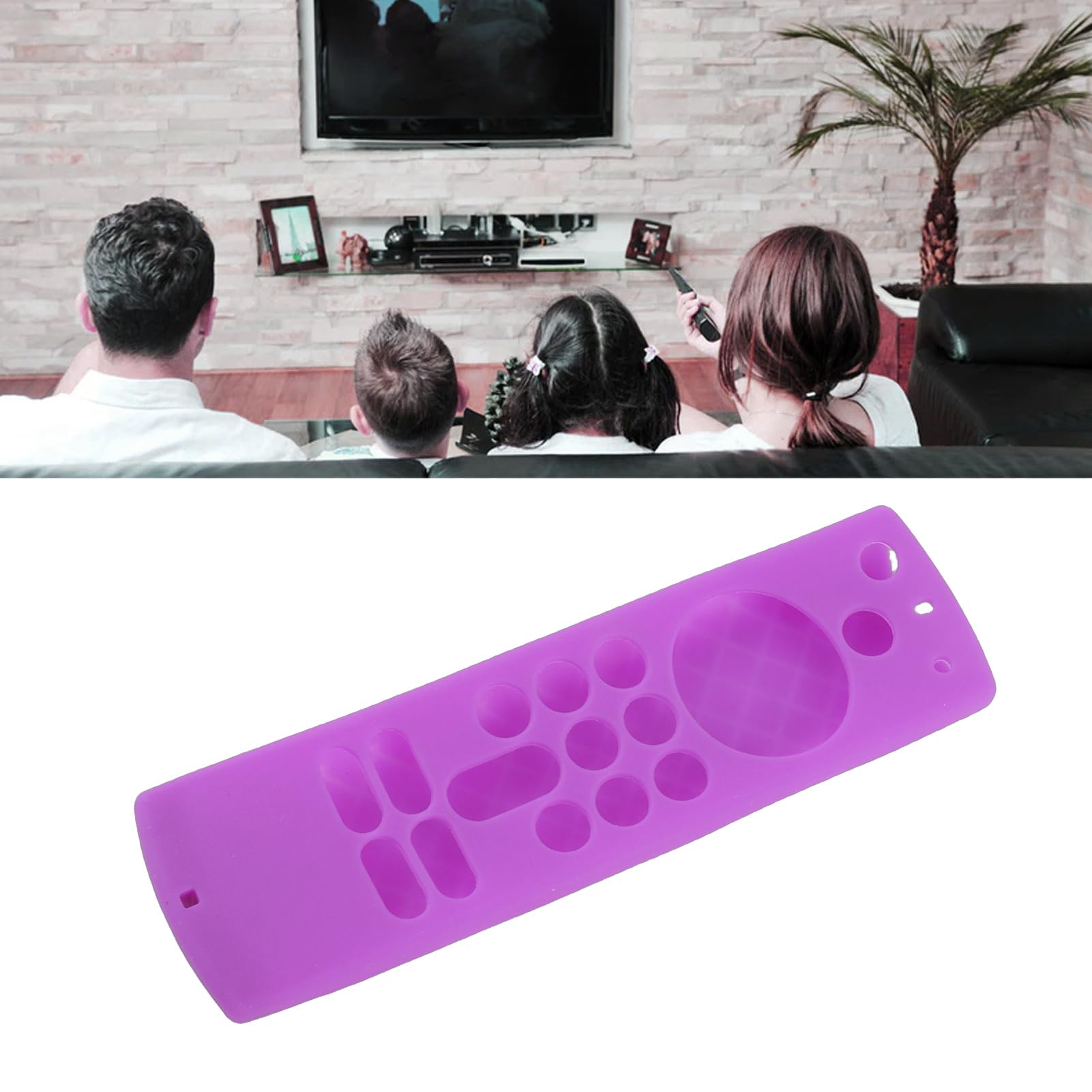 Atyhao Funda de control remoto para Fire TV Stick, protección contra Fire TV Stick, funda de silicona ligera y antideslizante con soporte y correa de muñeca (morado)