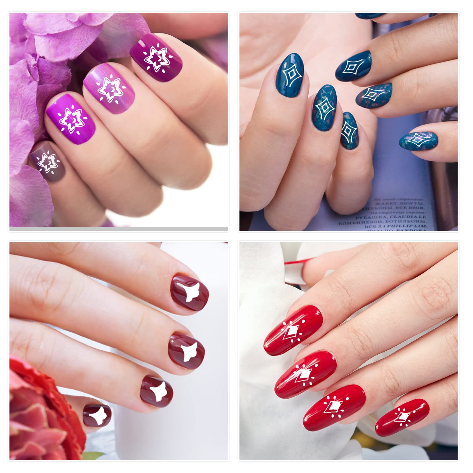 3 Pièces Nail Art Stamper,Ensemble Tampons En Silicone Transparent Nail Art, Jelly Stamper French avec Racleurs