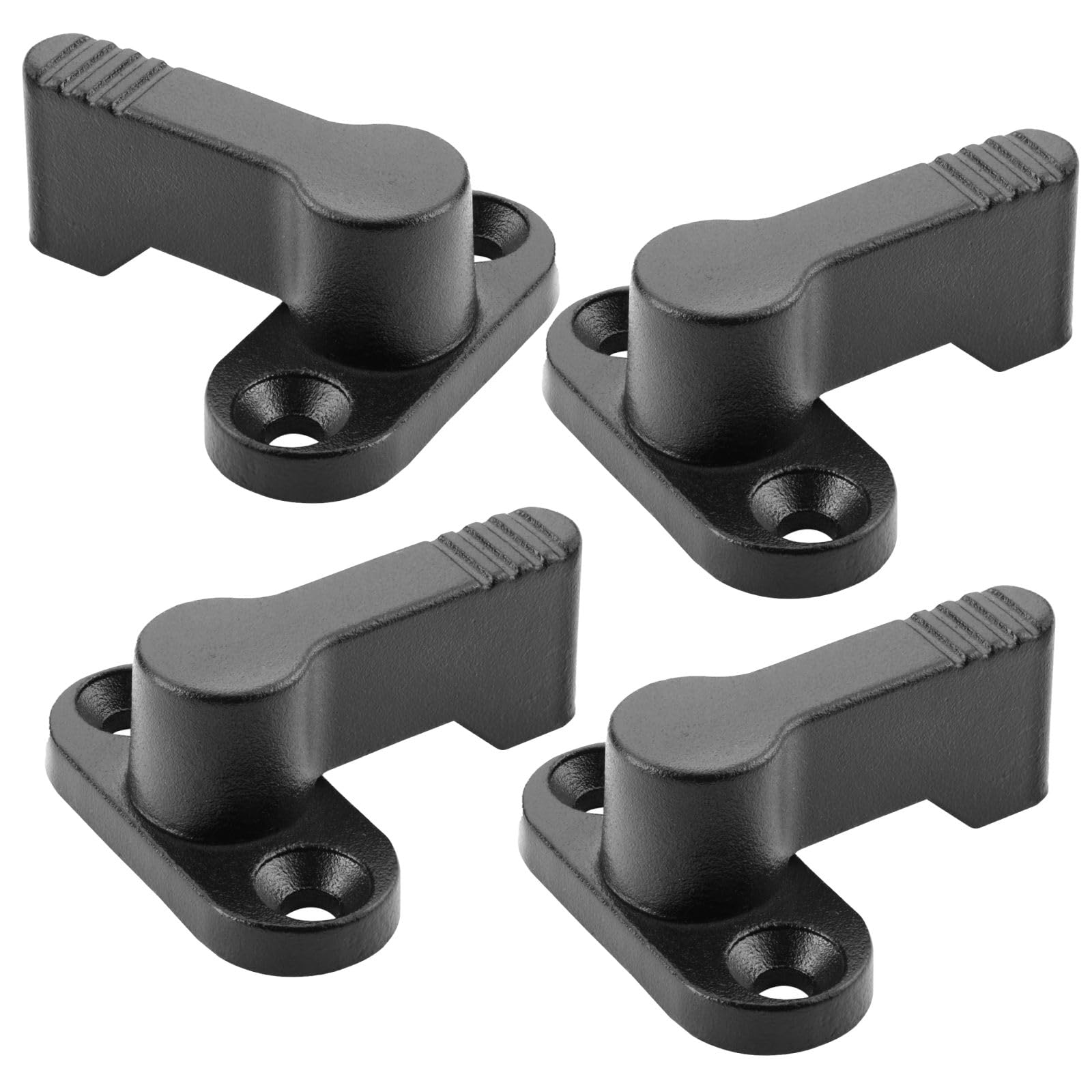 4 x SOTECH Drehriegel 4 x 90° rastbar – Sperrriegel Zink-Druckguss schwarz | Riegelarm 48,5 mm Riegelverschluss zum Anschrauben