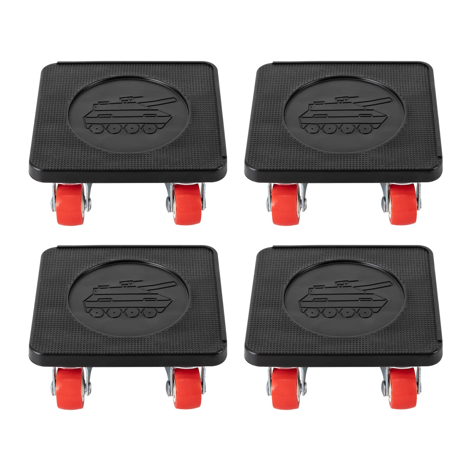 4pcs Heavy Duty Furniture Movers with 4-Wheel 360° Rotating Design - 400KG Capacity Square Moving Dolly Set for Sofa, Refrigerator, Appliance & Home Moving (Black)
