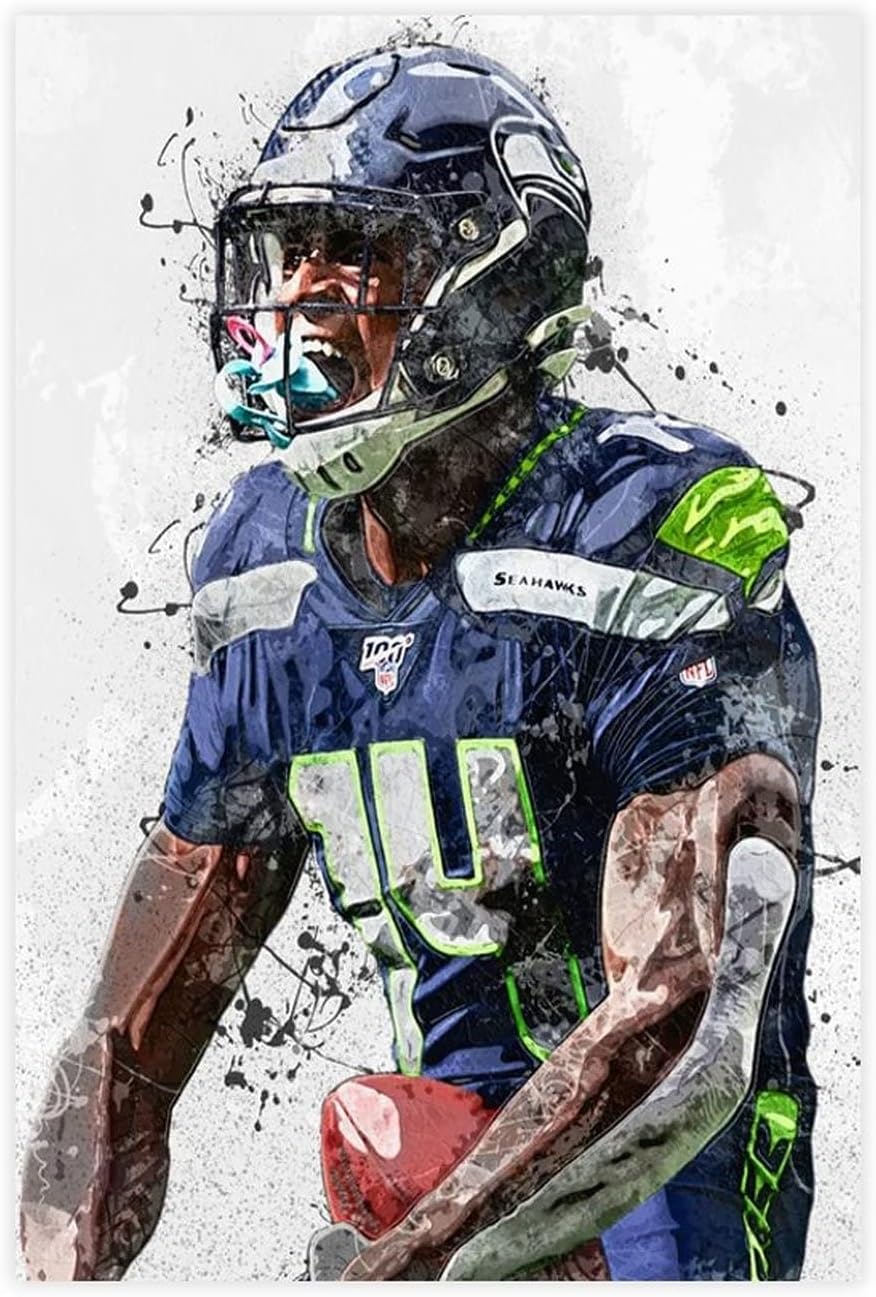 DK Metcalf Poster Canvas Poster Bedroom Decor Sports Landscape Office Room Decor Gift Unframe: 12x18inch(30x45cm)