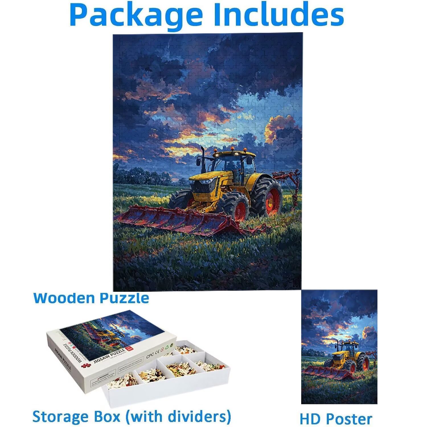 1500 Pezzi di Puzzle, Trattore1500 Pezzi di Puzzle per Adulti, Regalo di Anniversario, Regalo di Natale, Decorazione Della Casa, Prevenzione Della Degenerazione Cerebrale Negli Anziani v-821