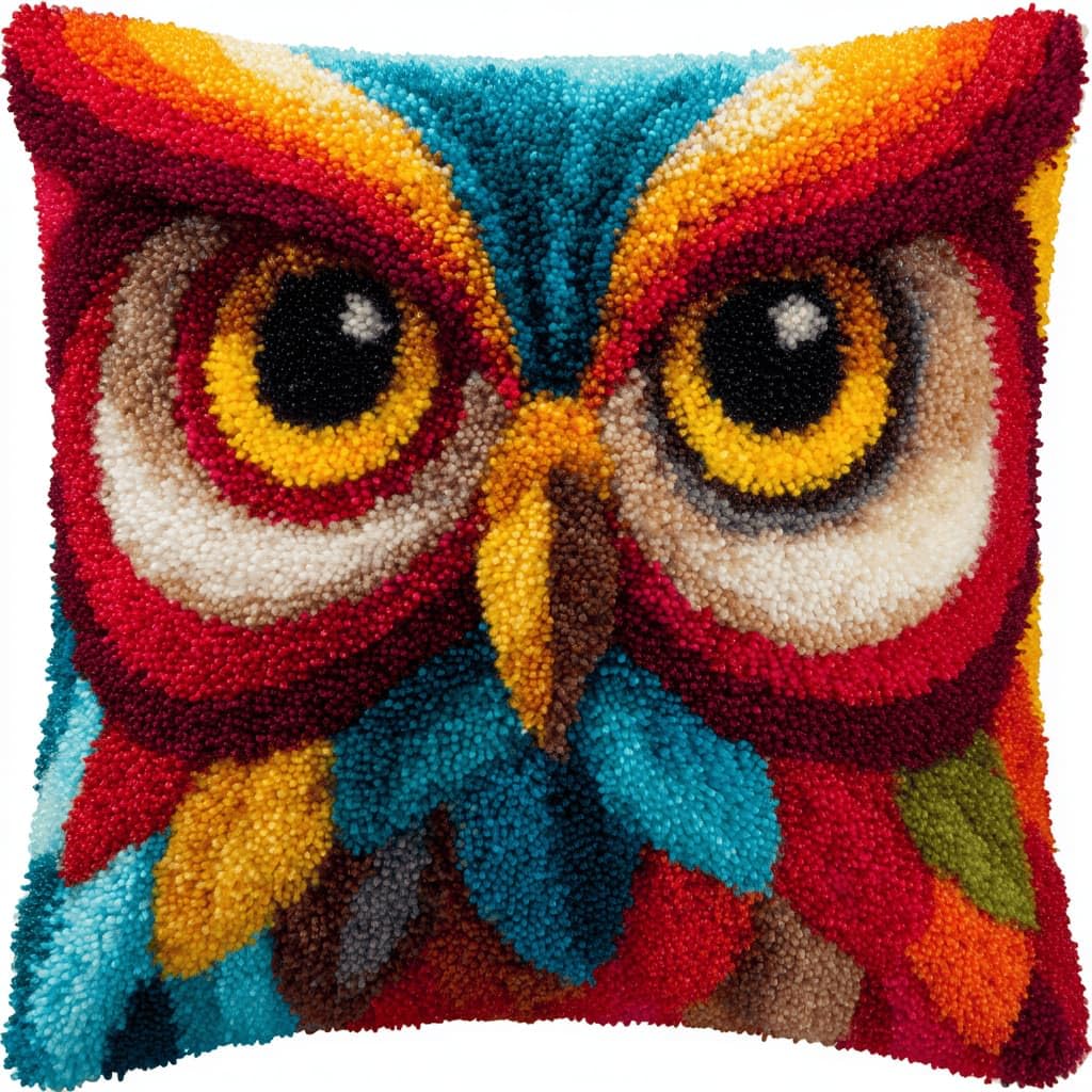 Kitquiver Latch Hook Kits for Adults Beginners-Owl Pre-Printed Mesh