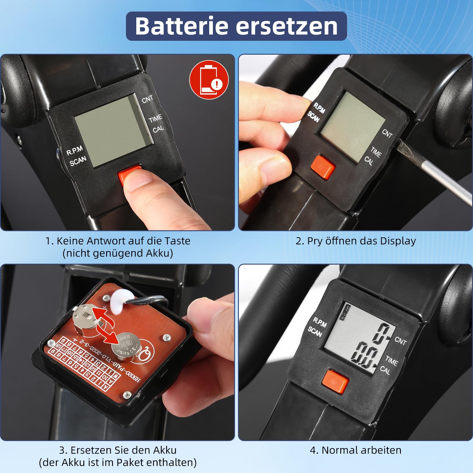 AGM Mini-Heimtrainer Fahrrad, Arm und Beintrainer Fitnesstrainer, Fitness, Hometrainer Bewegungstrainer mit LCD-Monitor und Einstellbarem Widerstand, Fitnessgerät für Zuhause, Büro Schwarz