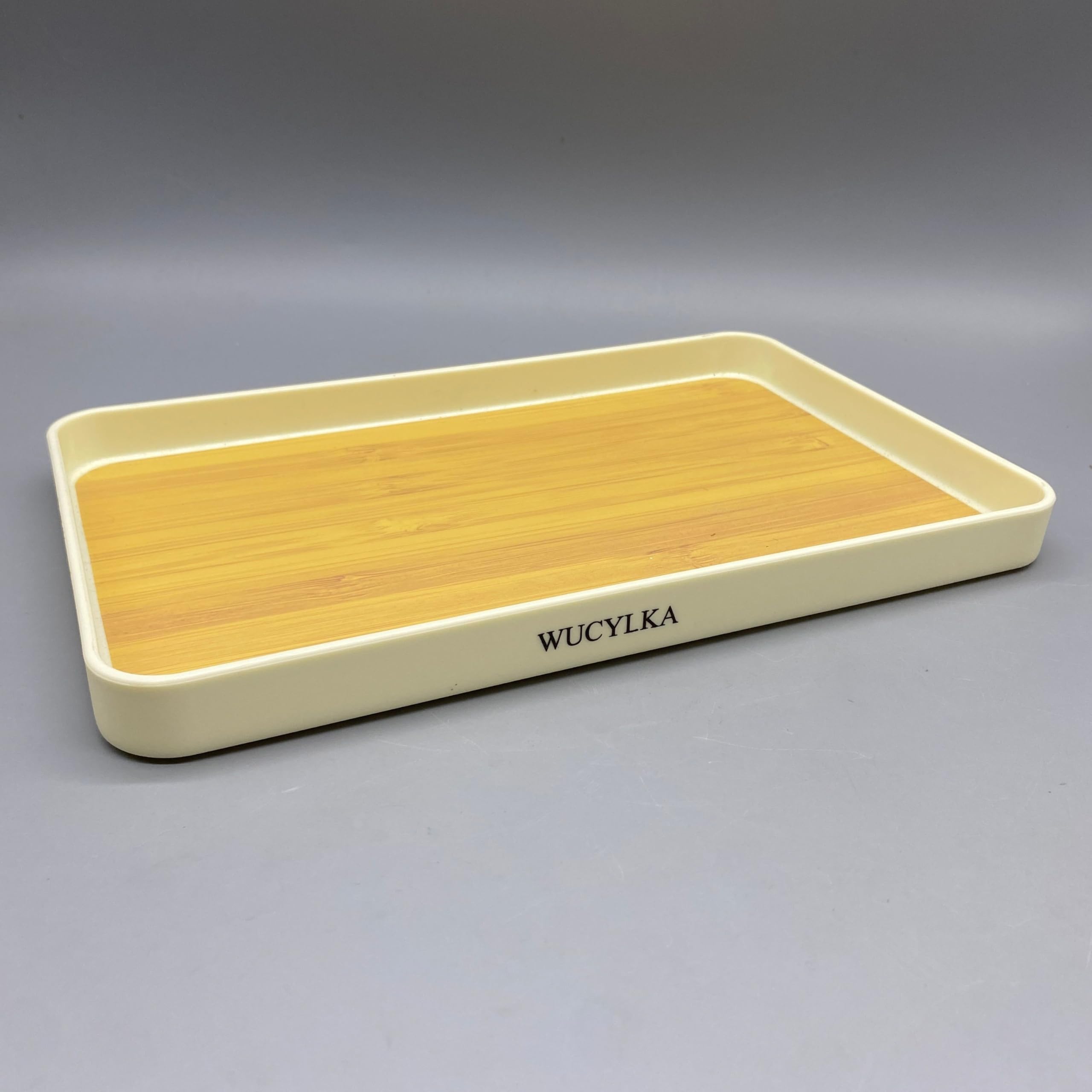 WUCYLKA Serving Tray, Large Capacity Elegant Design, 15x30x3cm, White, PP Material