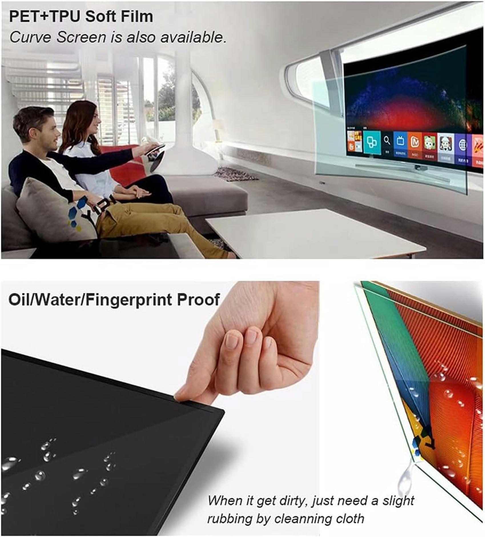 Película antirreflejo y bloqueador de luz azul 32 a 43 pulgadas que alivia la fatiga visual, for televisores LCD, LED, plasma 3D HDTV(39inch)