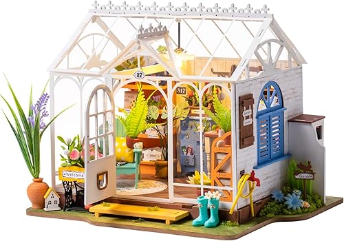 Rowood Kit de casa de muñecas de madera, kit de casa en miniatura para construir para vivir, kit de modelo de artesanía Mayberry Street para adultos