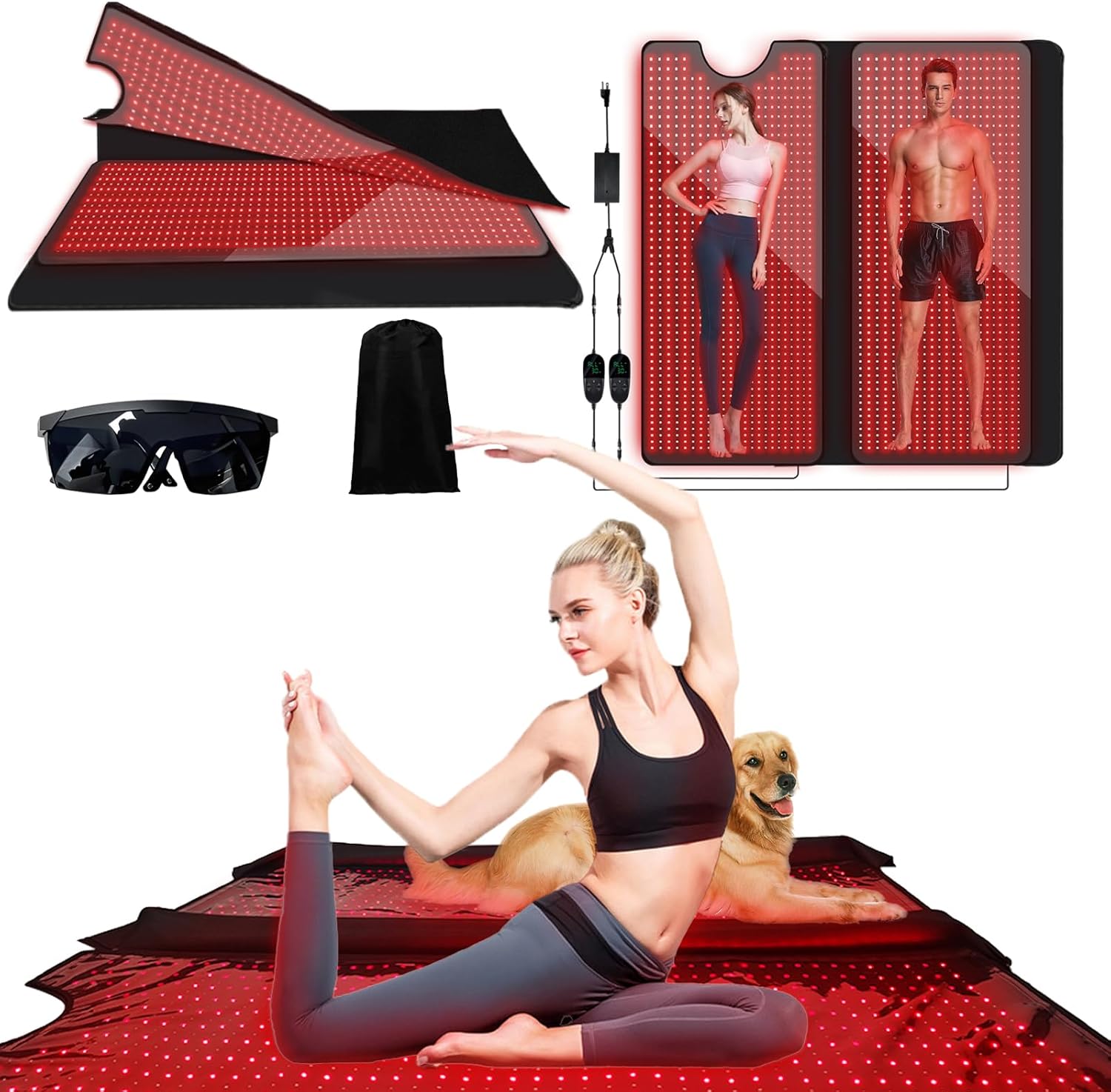 Red Light Therapy Sleeping Bag - 2352 LEDs 660nm & 850nm Infrared Therapy Full Body Mat (Bed Size) - Ideal Spring Relaxation, Mother's Day & Father's Day Gift for Body Comfort & Daily Wellness