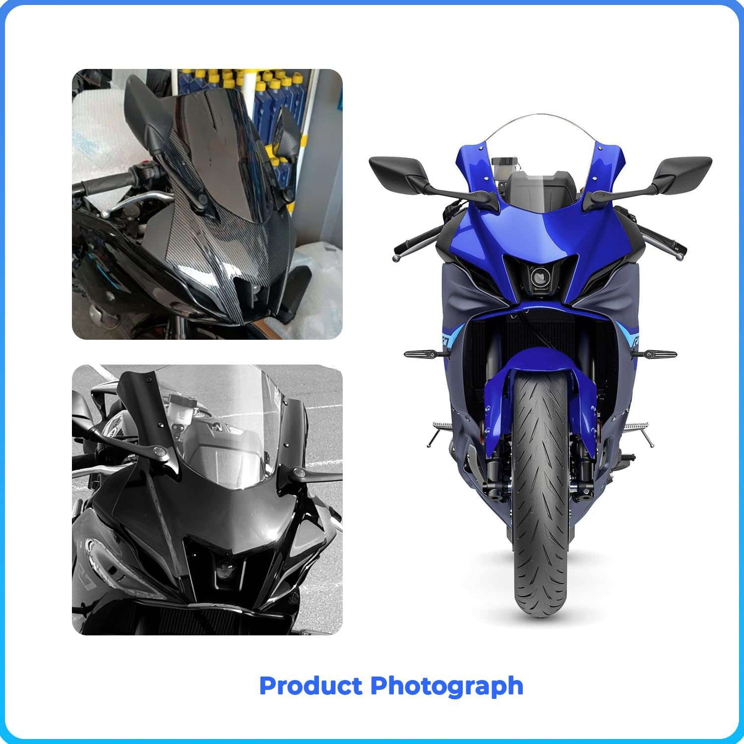 Motorcycle Fairing Visor Front Nose Upper Fairing Cowl For Yamaha YZF R7 YZFR7 YZF-R7 2022-2024 Motorcycle Sharp Body Kits Retro Modified Accessories (Glossy Blue)