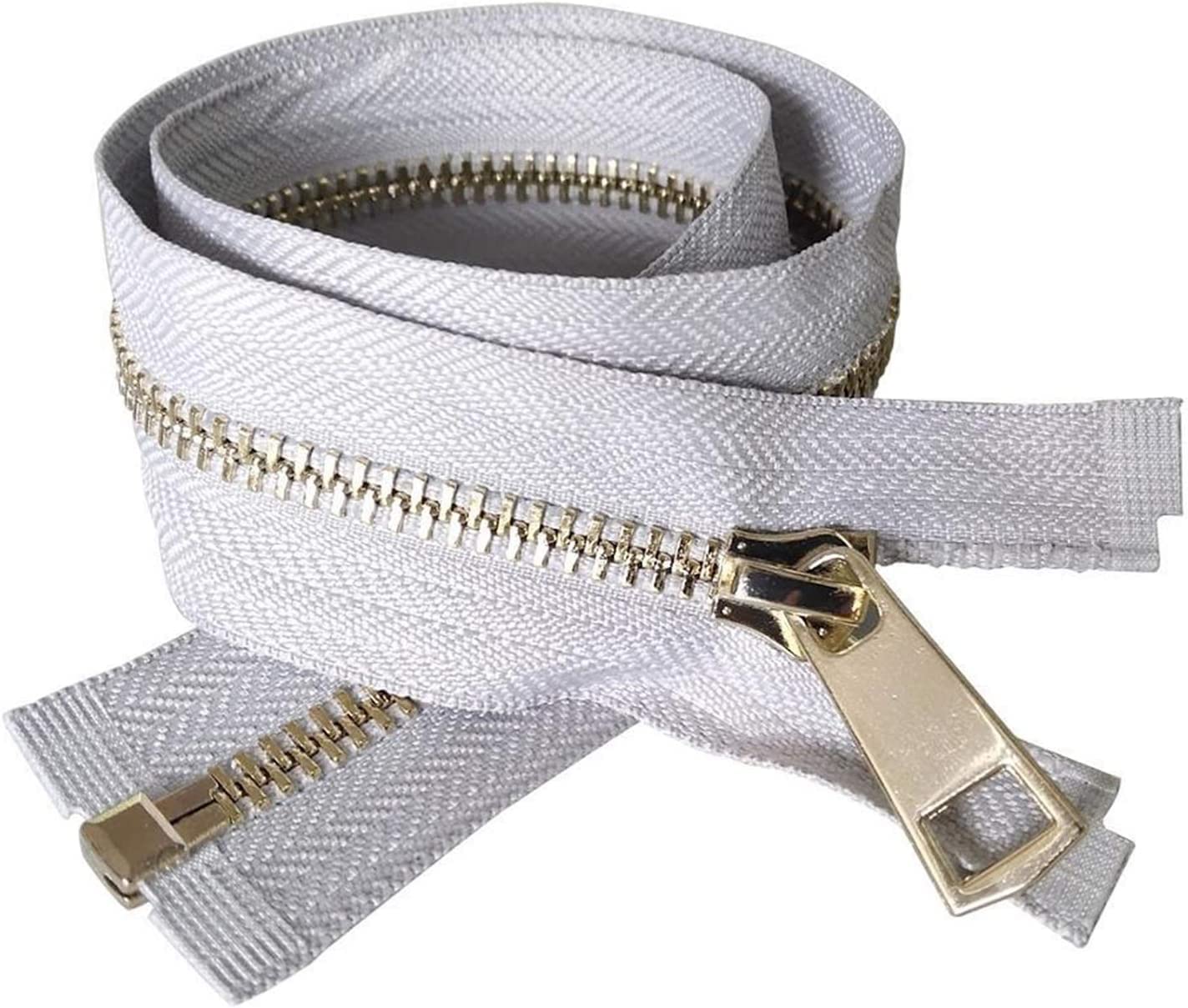Fermeture éclair à double sens fluide et robuste en 45cm pour blouson