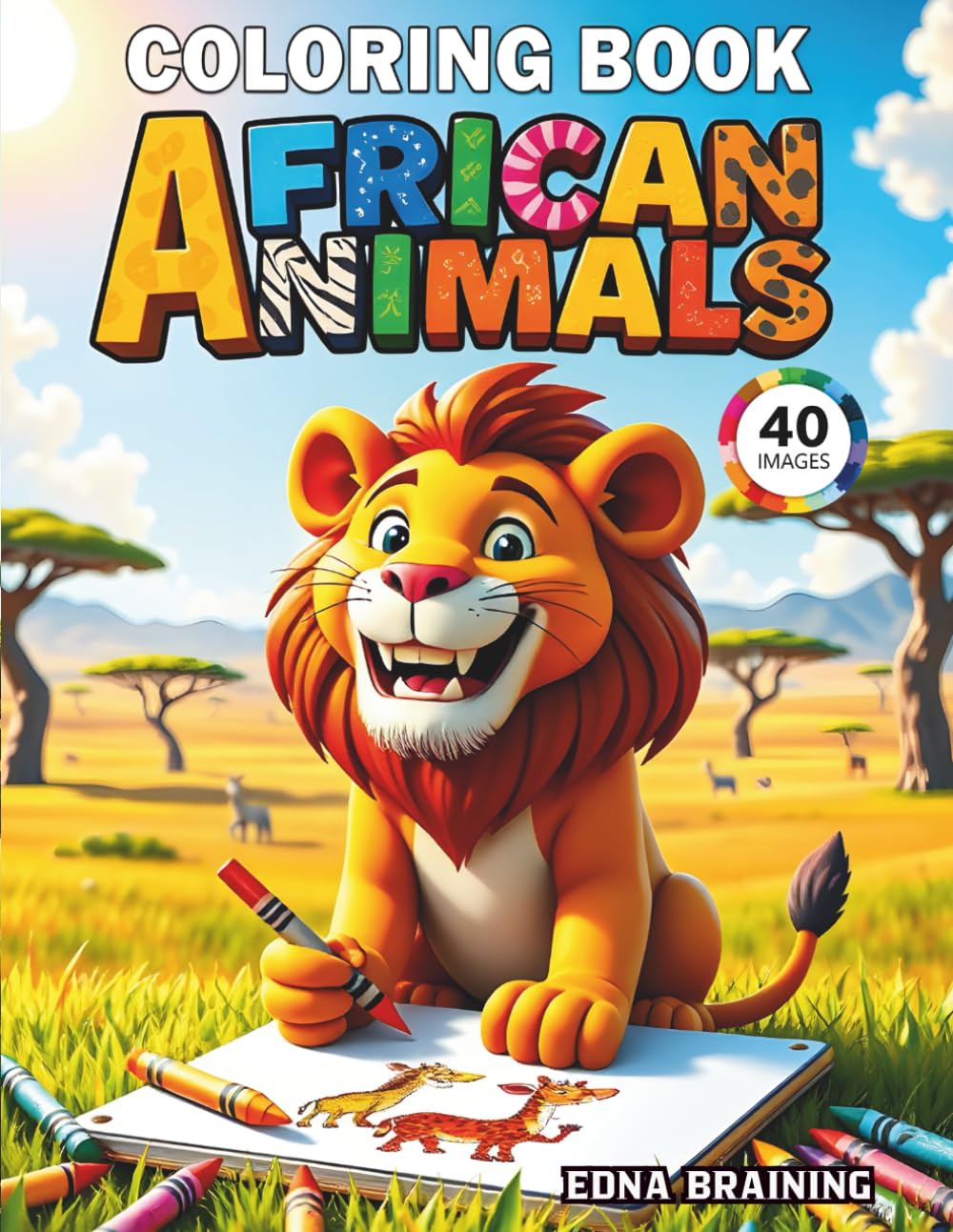 Safari Animals Coloring Book: African Wildlife Coloring Pages for Toddlers and Kids Ages 3-8 | Lions, Elephants, and Giraffes Safari Adventure Activity Book (Wild World Explorers)