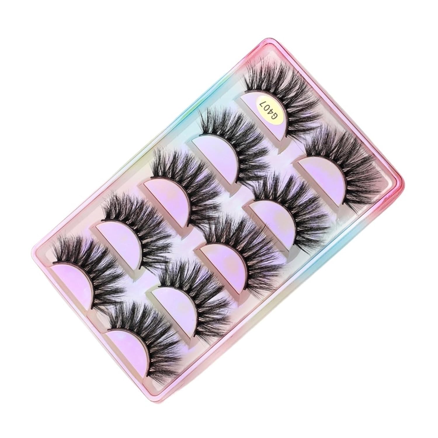 UAMOU Mink Lashes Bulk 5 Pair Natural Long Faux Cils Cilios Mink 3D False EyeLashes Makeup Fluffy Eye