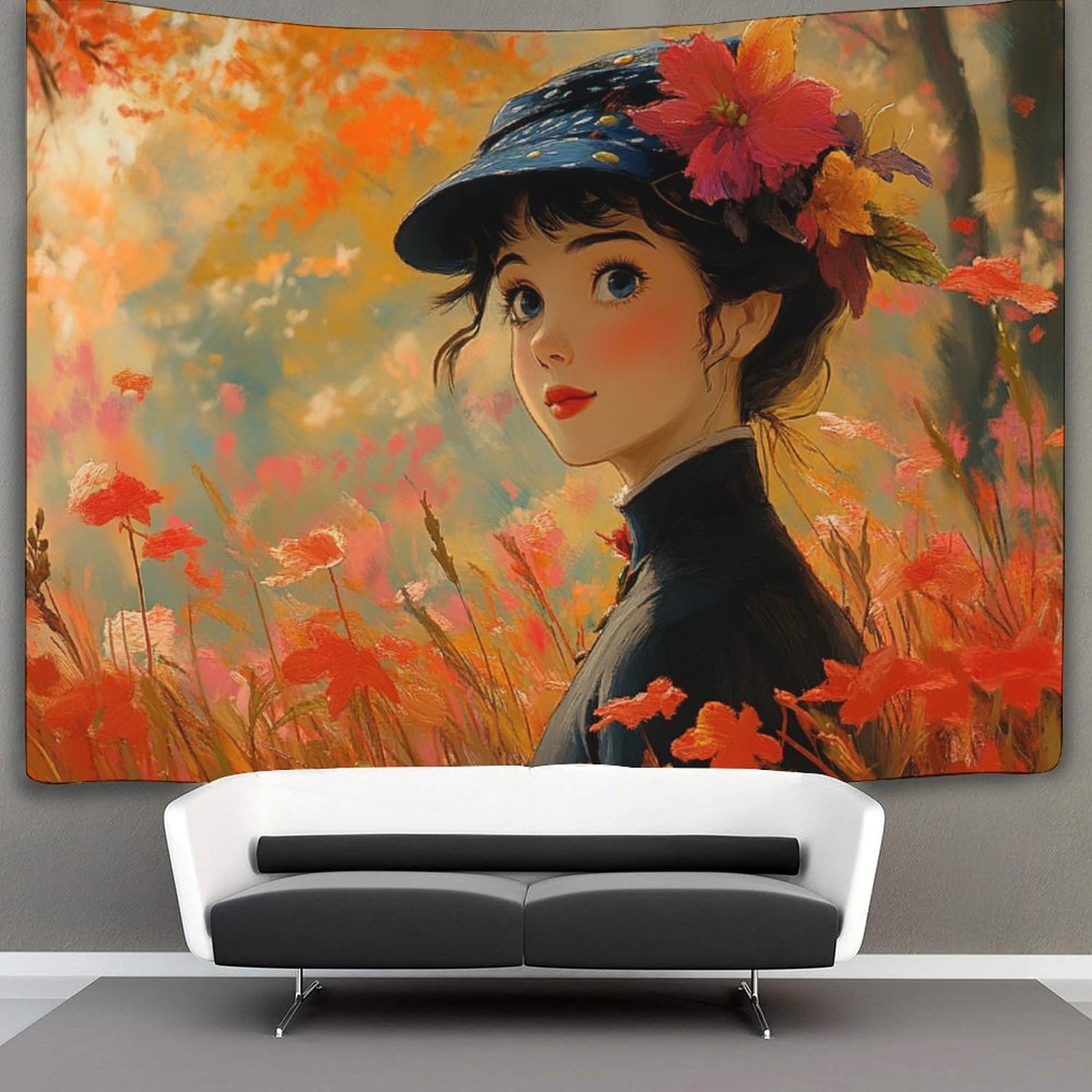 kaiyun Fairy Tapestry Wall Hanging,Flower for Bedroom Decor Birthday Party Celebration Or Garden Backdrop 180cmx230cm