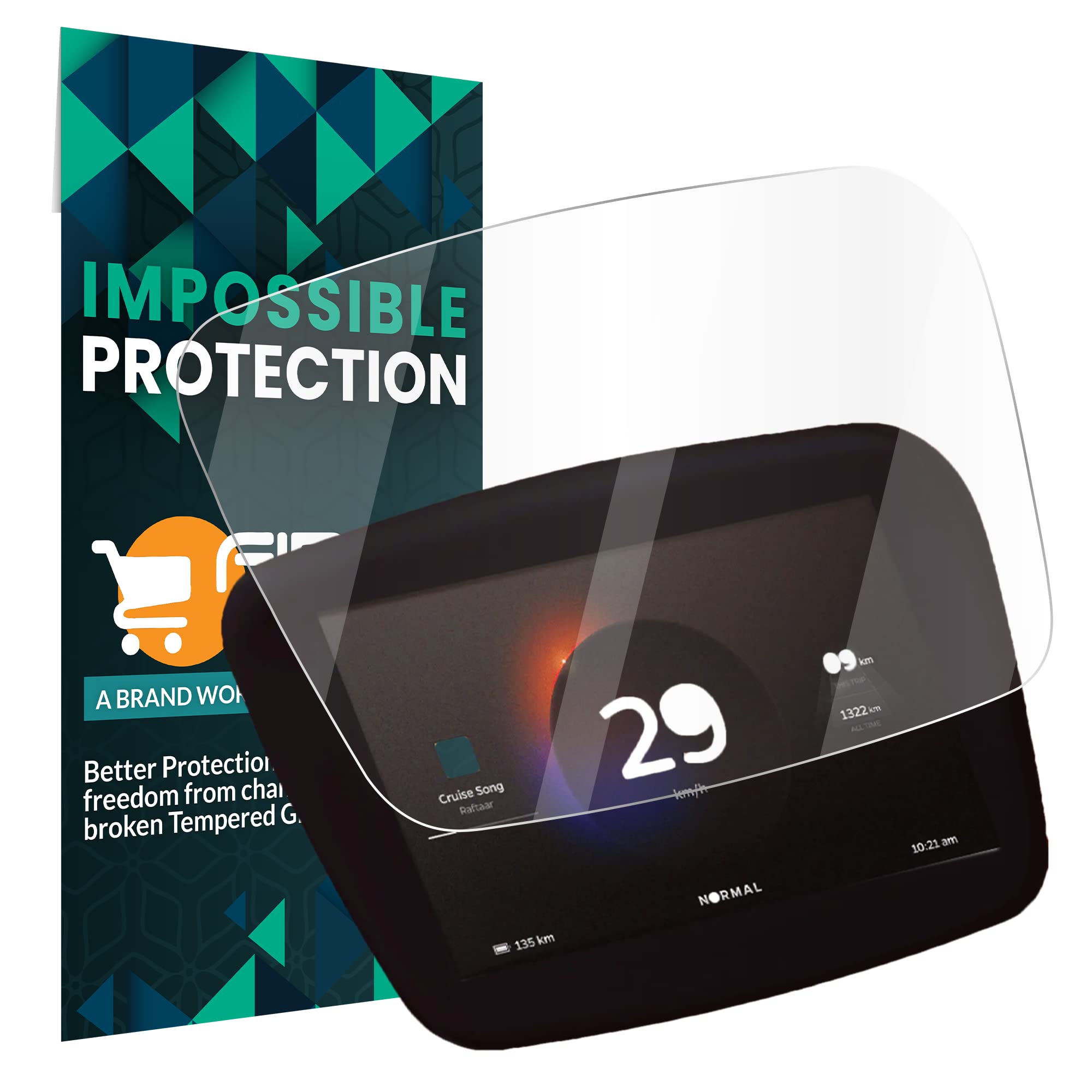 FIRST MART Screen Protector for Ola S1 / S1 Pro / S1 Air Electric Scooter - Impossible Fiber Company Fitted Full Screen Protection & Installation Kit | Crystal Clear, Pack of 1