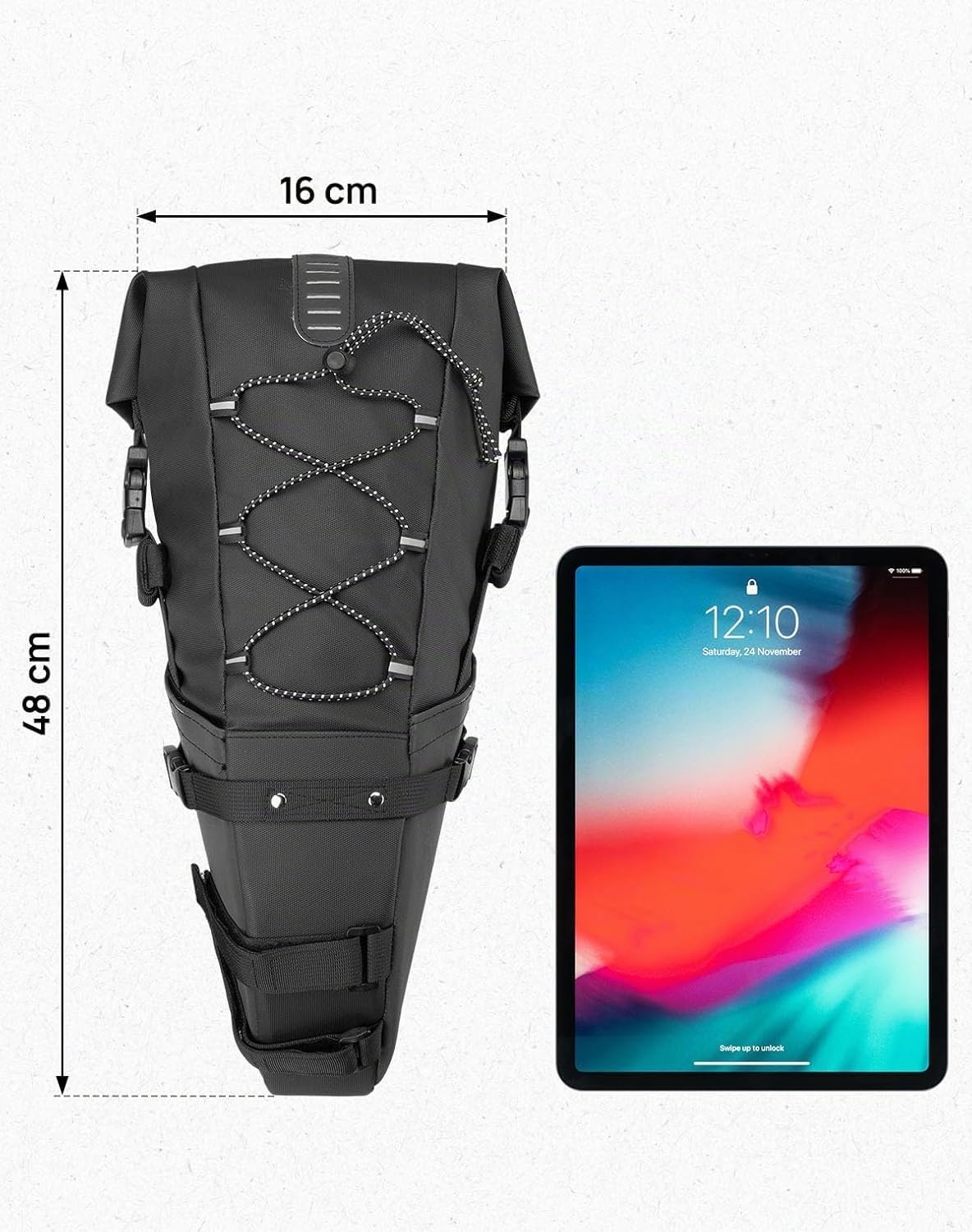 KEMIMOTO Sacoche de Selle Vélo Etanche, 11L Sac de Selle Velo avec Réfléchissant, Sacoche de Arrière Vélo pour Velo de Course, Électrique et VTT