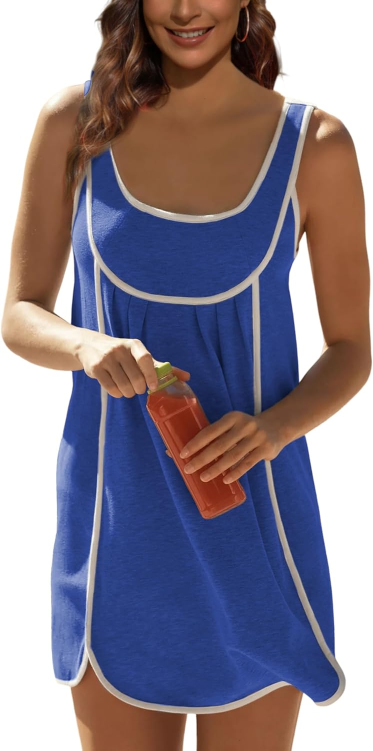 Athlisan Womens Summer Athletic Sleeveless Mini Dress Casual Oversized Workout Tennis Dress Sundress