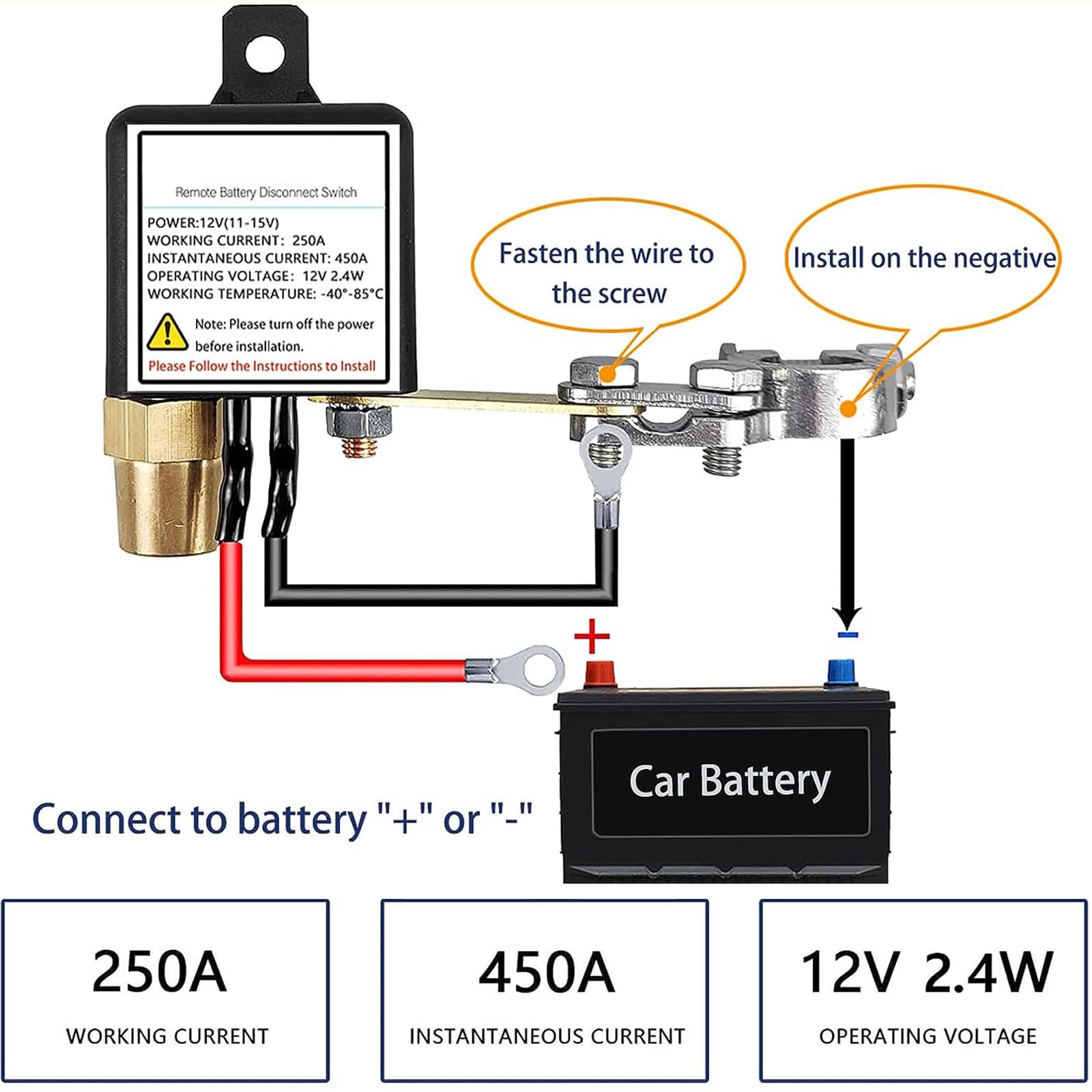 Feekoon 2 Pack Battery Disconnect Switch, 12-24V 200A Master Battery Cut Off Isolator, Heavy Duty Waterproof Kill Switch For Car, RV, Truck, Boat, Marine, ATV, UTV Vehicles
