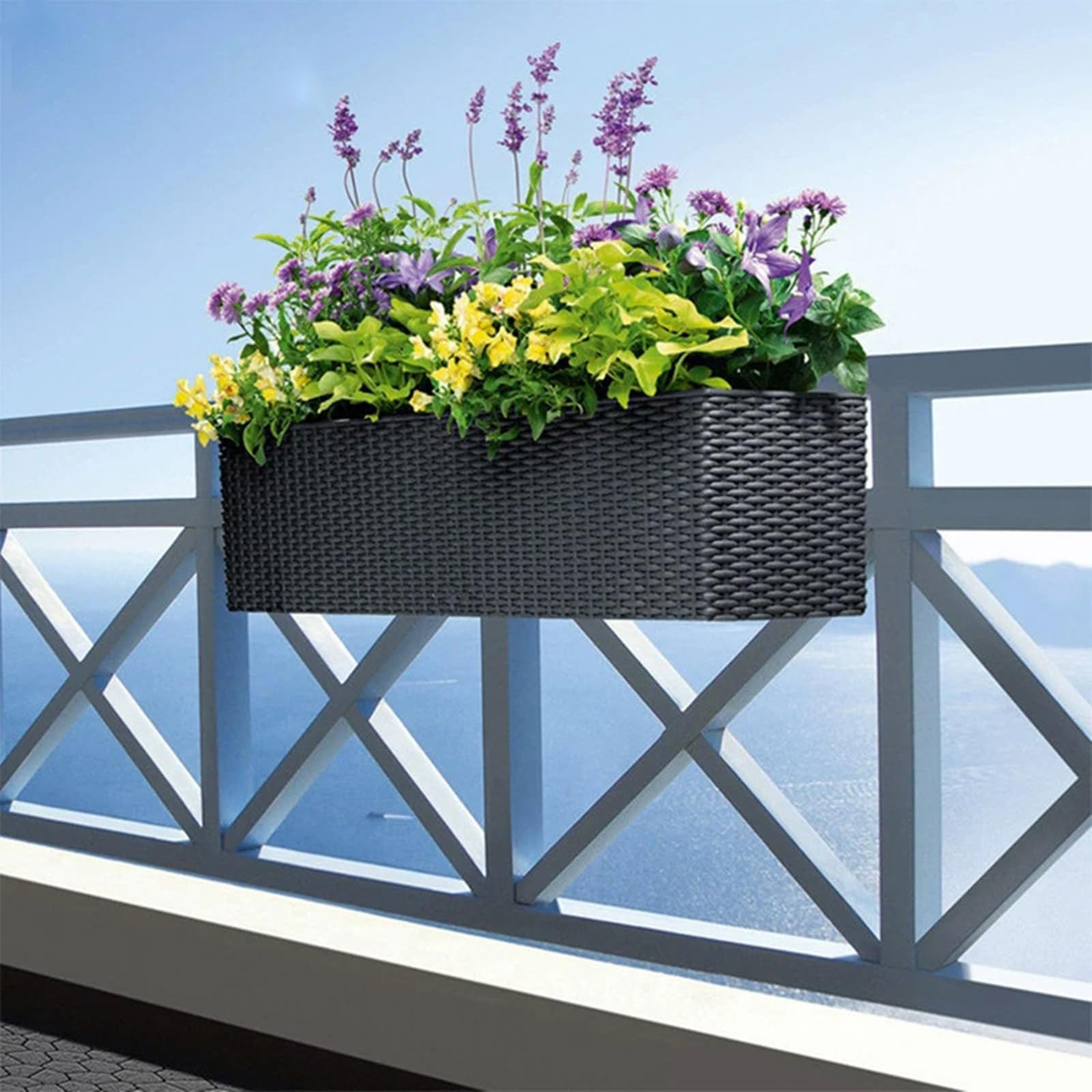 2 staffe per fioriere, supporti per fioriere per ringhiere e recinzioni, perfette per fioriere sospese per finestre e giardini a