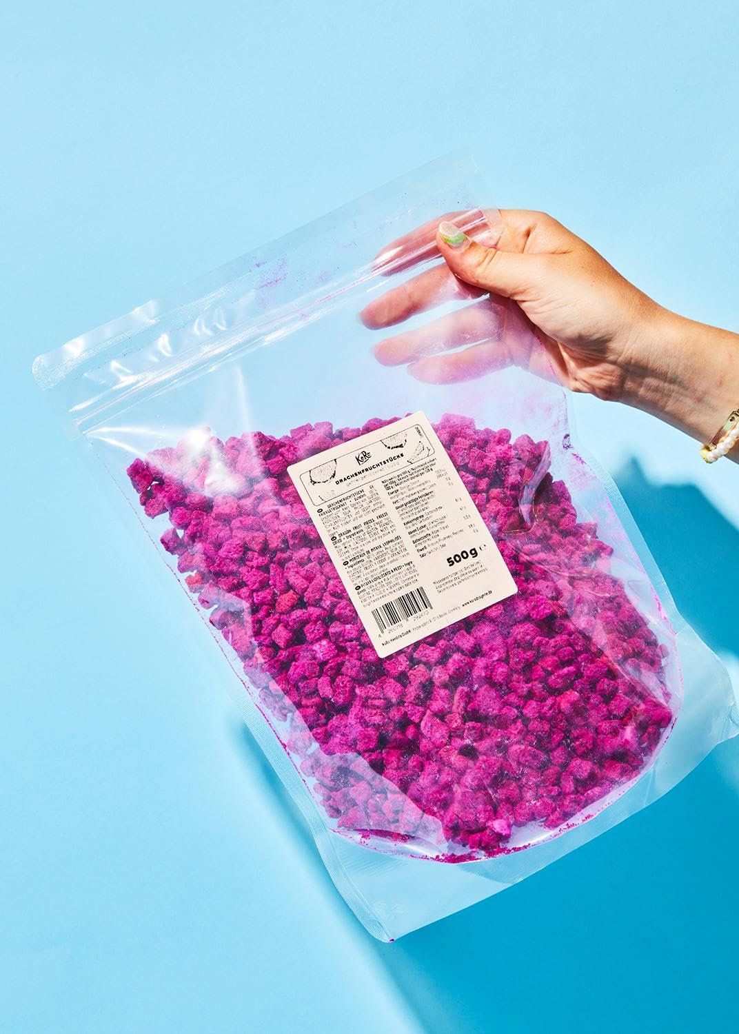 KoRo - Gefriergetrocknete Drachenfrucht 500 g - 100 % Frucht - Intensiver, fruchtig-süßer Geschmack - Ideales Bowl-Topping