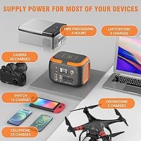 Vista 2 de SinKeu: estación de energía portátil de 300 W, generador solar al aire libre de 260 Wh/70400 mAh, paquete de batería de litio móvil, bancos