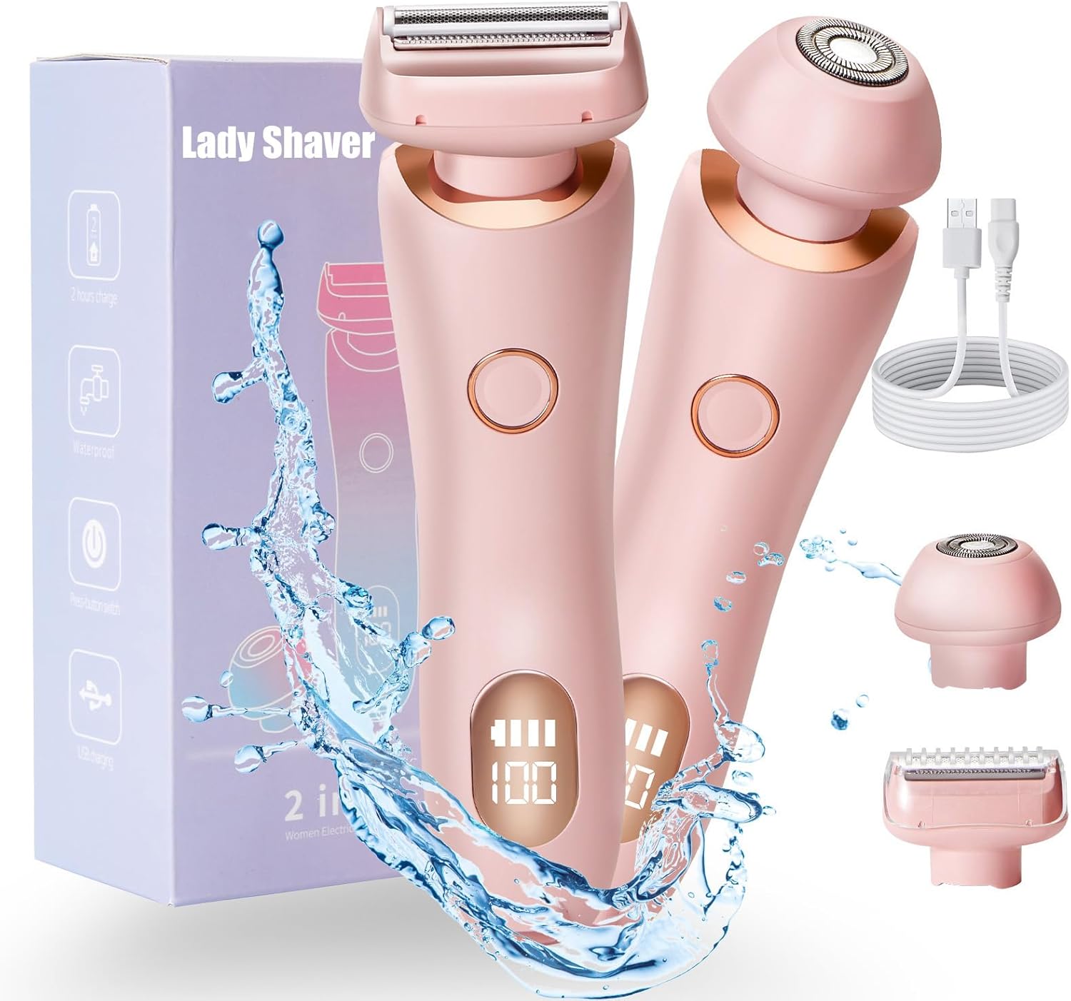 Velvix – Velvix Smooth Shave Razor, Silky Glow Shaver, 2025 New Velvix Smoothshave Razor, Ipx7 Waterproof Wet & Dry Bikini Trimmer, Painless Hair Removal, Get Smooth Skin Easily (Pink)