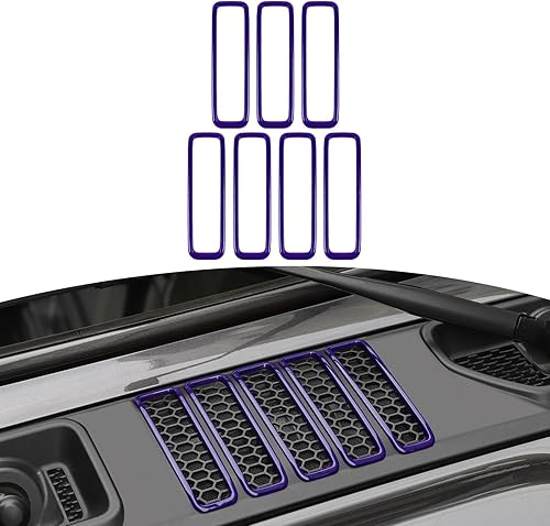 RT-TCZ Cubierta de ventilación de capó para Jeep JL, color morado para Jeep Wrangler JL JLU Gladiator JT 2018-2024, accesorios exteriores morados, 7