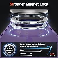 Vista 19 de MOCCA - Funda magnética resistente para iPhone XR de 6.1 pulgadas, compatible con MagSafe, funda con protección contra caídas de grado militar