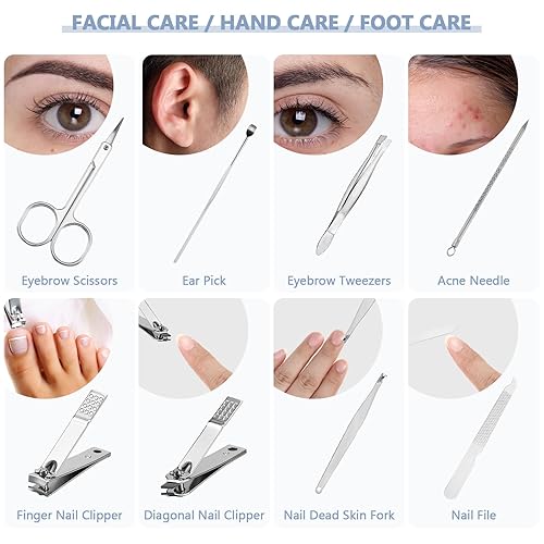Miniatura 4 de Therwen Juego de 24 juegos de manicura para el día de San Valentín, cortaúñas 8 en 1, kit de aseo de uñas de acero inoxidable, regalo de