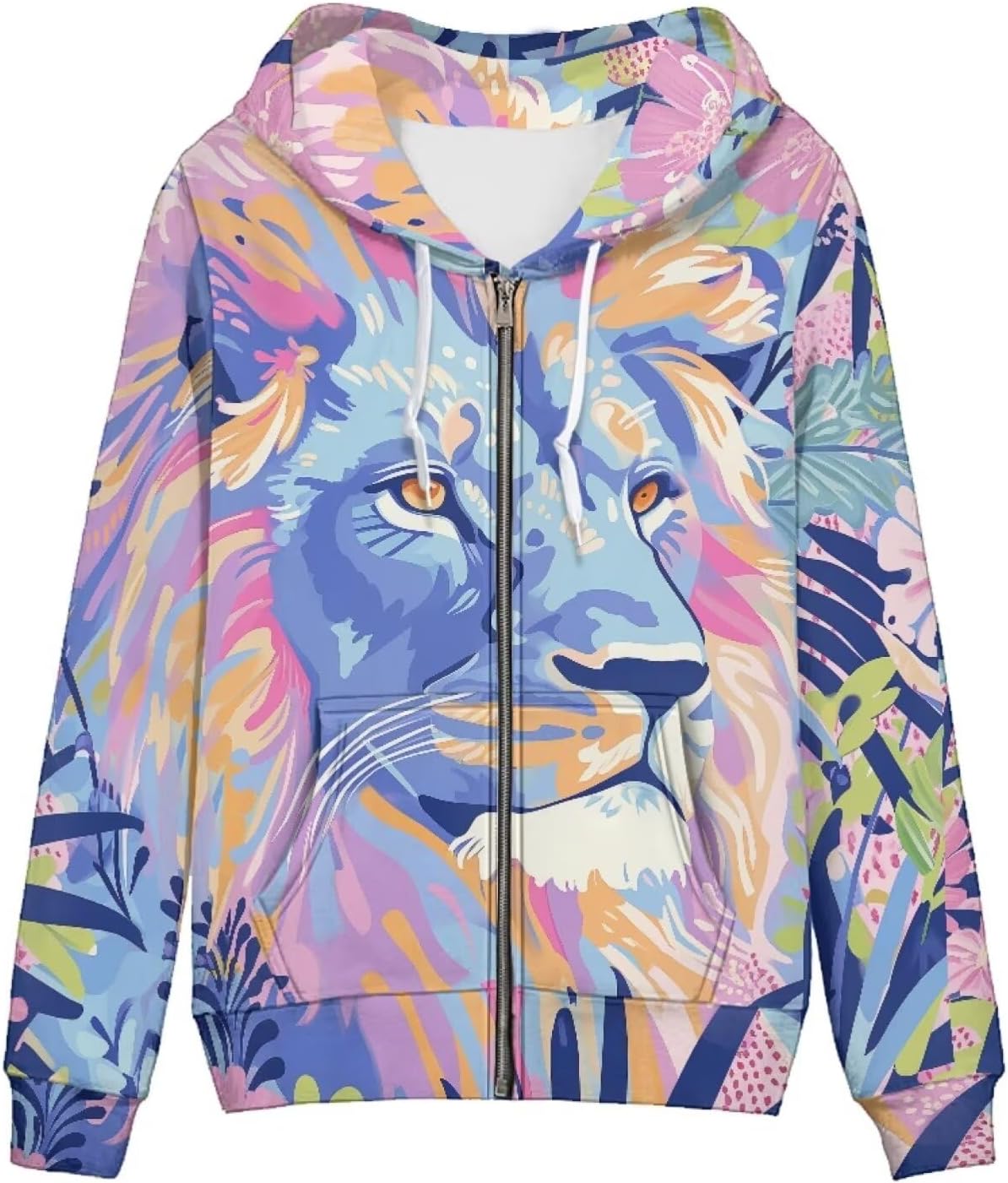 Zip Up Hoodie with Pocket Womens Hoodies for Fall Spring Streetwear Long Sleeve Tops