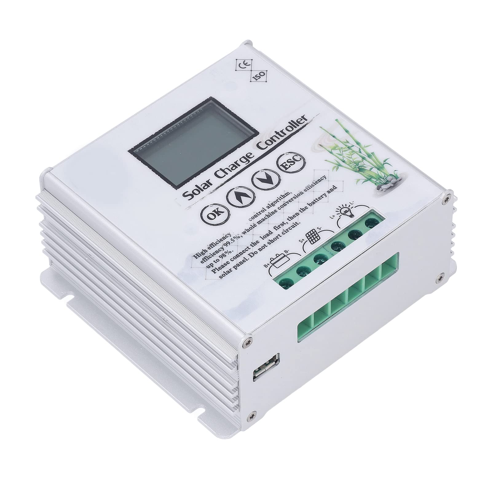 ViaGasaFamido Regolatore di Carica Ibrido Solare Eolico 12V 24V, MPPT (30A)