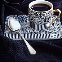 Vista 5 de Snamonkia Juego de 24 tenedores pequeños para aperitivos y cucharas demitasse de acero inoxidable, de 5.4 pulgadas, para ensalada, postre, café