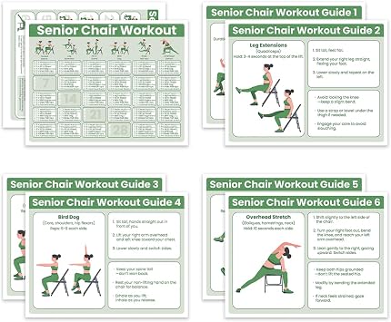 Senior Exercise Chair Workout Poster, 30-Day Stretching and Gentle Seated Exercise Chart