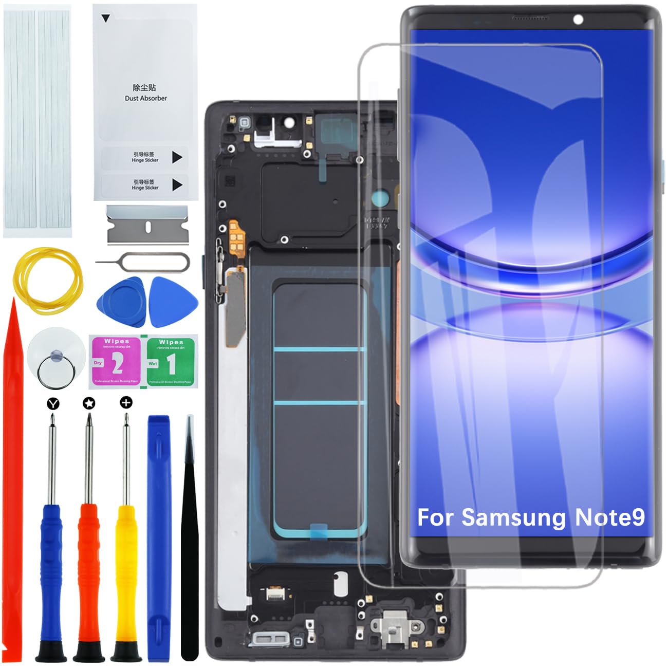 Écran OLED Samsung Galaxy Note 9 N960F kit complet avec châssis noir