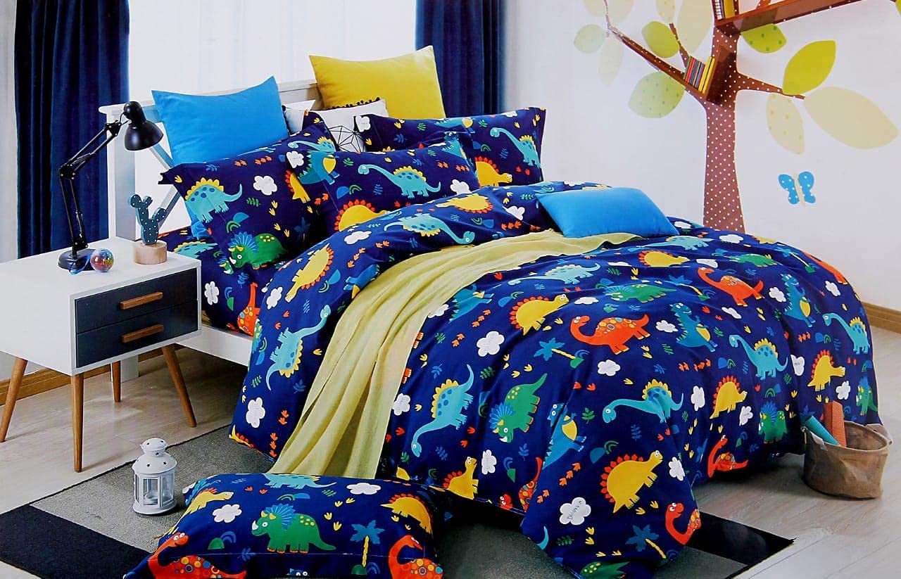 Shahi Concept 180 TC Glace Cotton Double Bed Kids Cartoon Bedsheet with 2 Pillow Covers (Dinosaurs Print)-image-18